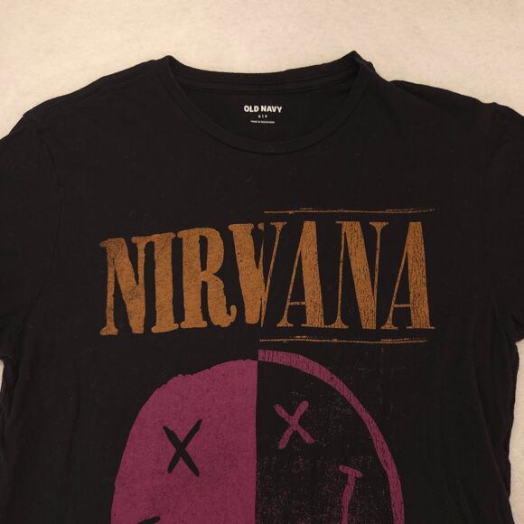 Nirvana Band Casual Crew Neck Graphic T-Shirt Adult Mens Size Small S Black - Picture 1 of 9